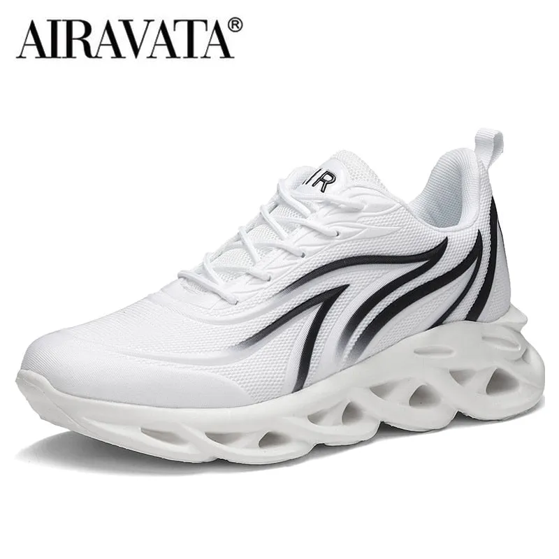 Flame Printed Sneakers Flying Weave Sports Shoes