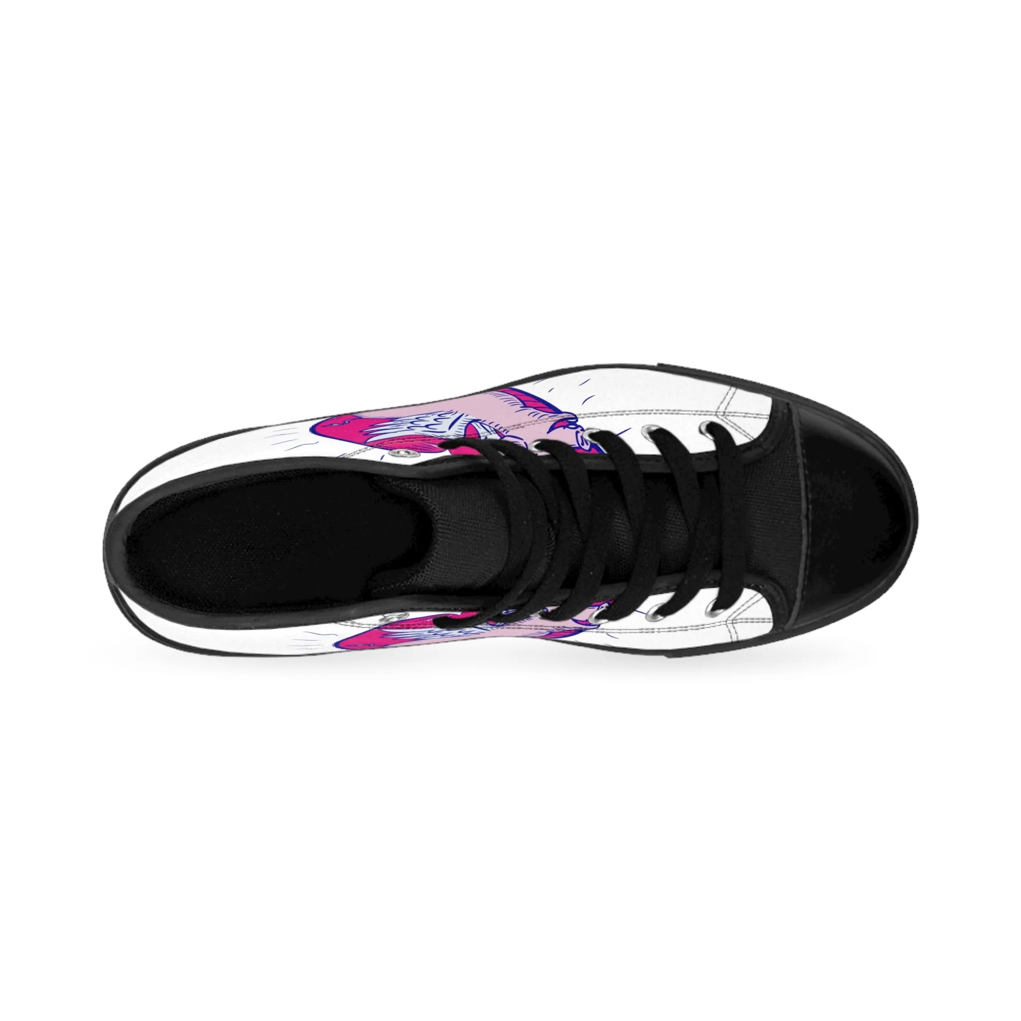 Flying Pink Pig with Heart Women's Classic Sneakers