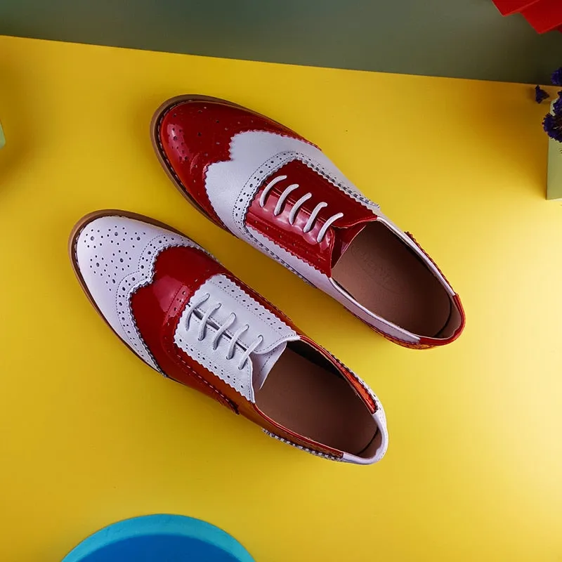 Genuine Leather Oxford Shoes Loafers For Women
