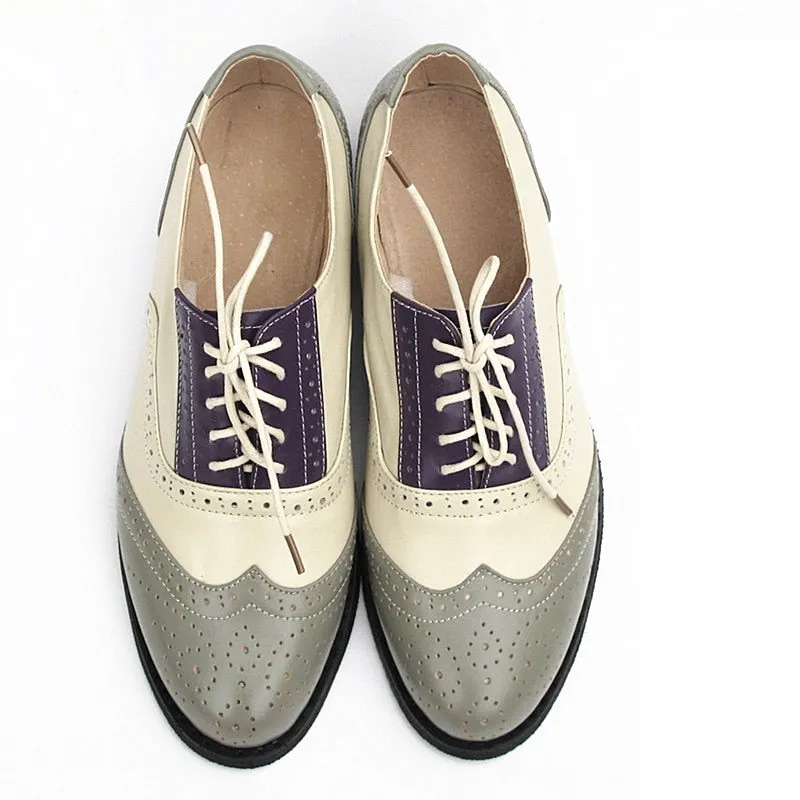 Genuine Leather Oxford Shoes Loafers For Women