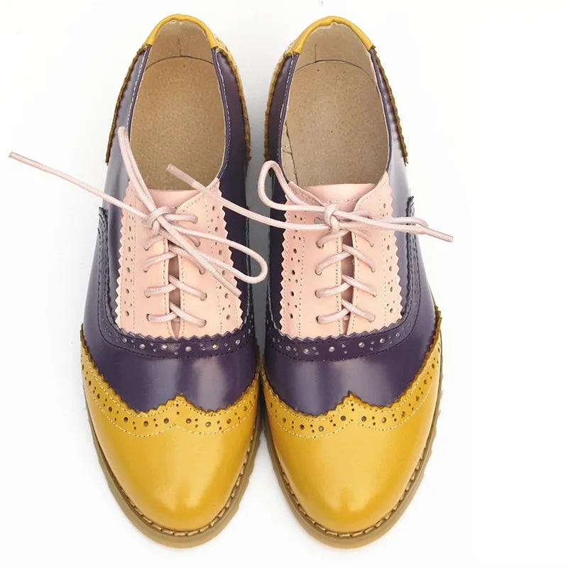 Genuine Leather Oxford Shoes Loafers For Women