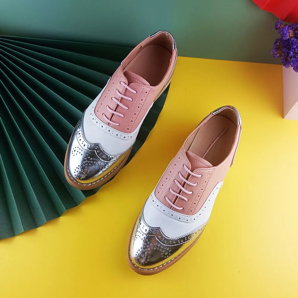 Genuine Leather Oxford Shoes Loafers For Women