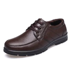 Genuine Leather Shoes Plush Mens Casual Shoes