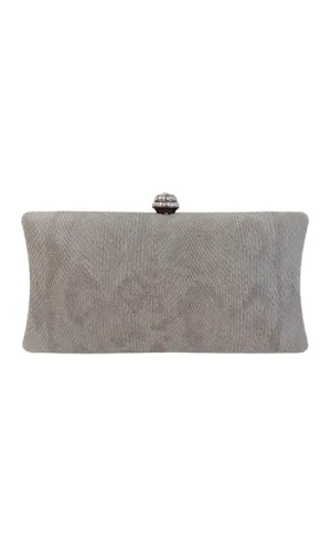 Gray Snakeskin Clutch