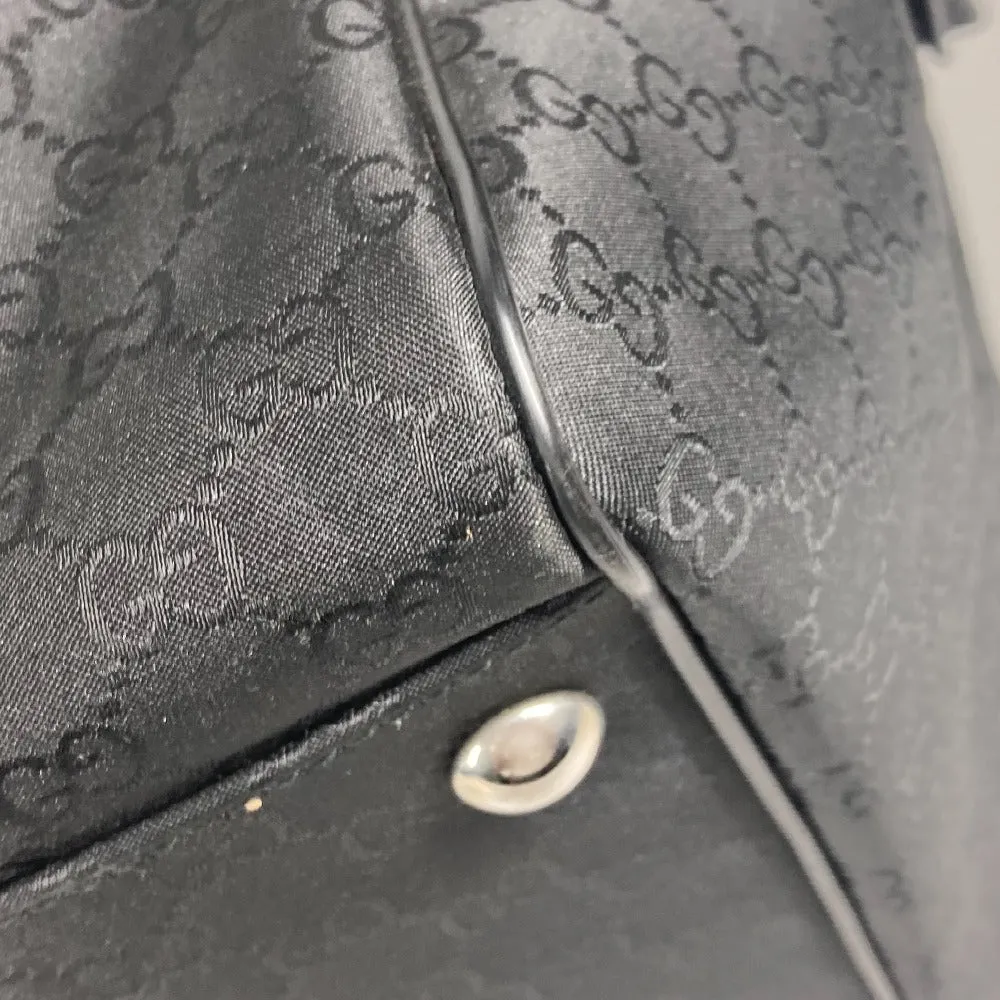 GUCCI Boston Duffel bag 190629 Leather / nylon black GG logo unisex(Unisex) Used
