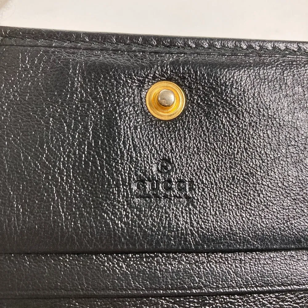 GUCCI Folded wallet 573790 leather black Rhinestone Sherry Line Raja Tiger Chain Wallet Tiger Women Used