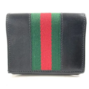 GUCCI Folded wallet 573790 leather black Rhinestone Sherry Line Raja Tiger Chain Wallet Tiger Women Used