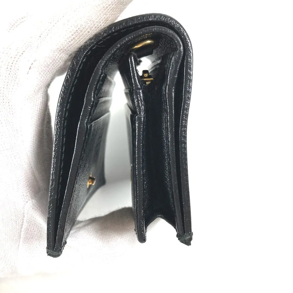 GUCCI Folded wallet 573790 leather black Rhinestone Sherry Line Raja Tiger Chain Wallet Tiger Women Used