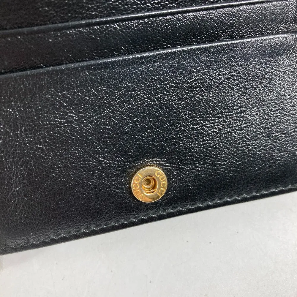 GUCCI Folded wallet 573790 leather black Rhinestone Sherry Line Raja Tiger Chain Wallet Tiger Women Used