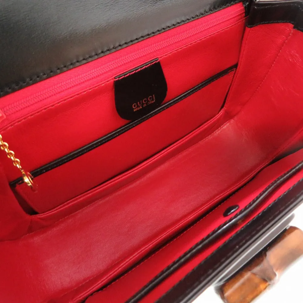 GUCCI Handbag 000 46 0633 Leather x Bamboo black Women Used