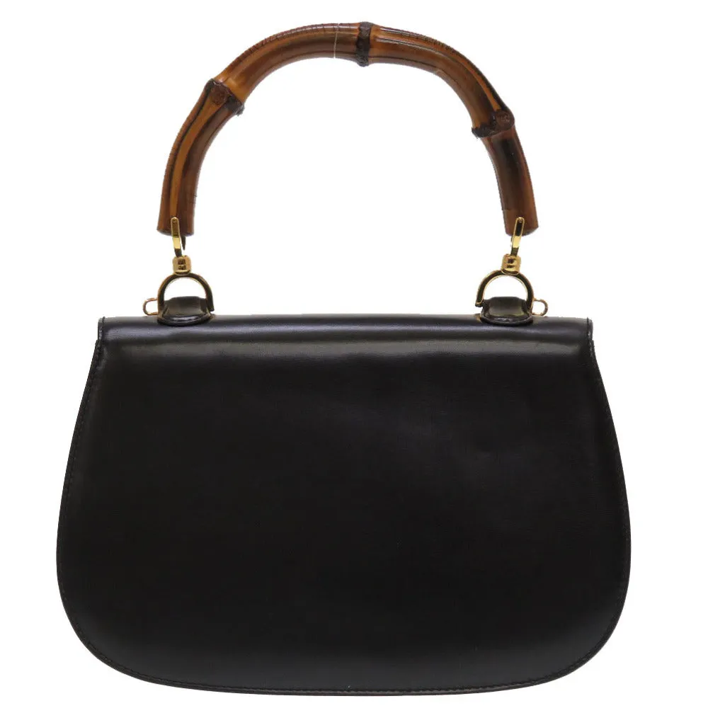 GUCCI Handbag 000 46 0633 Leather x Bamboo black Women Used