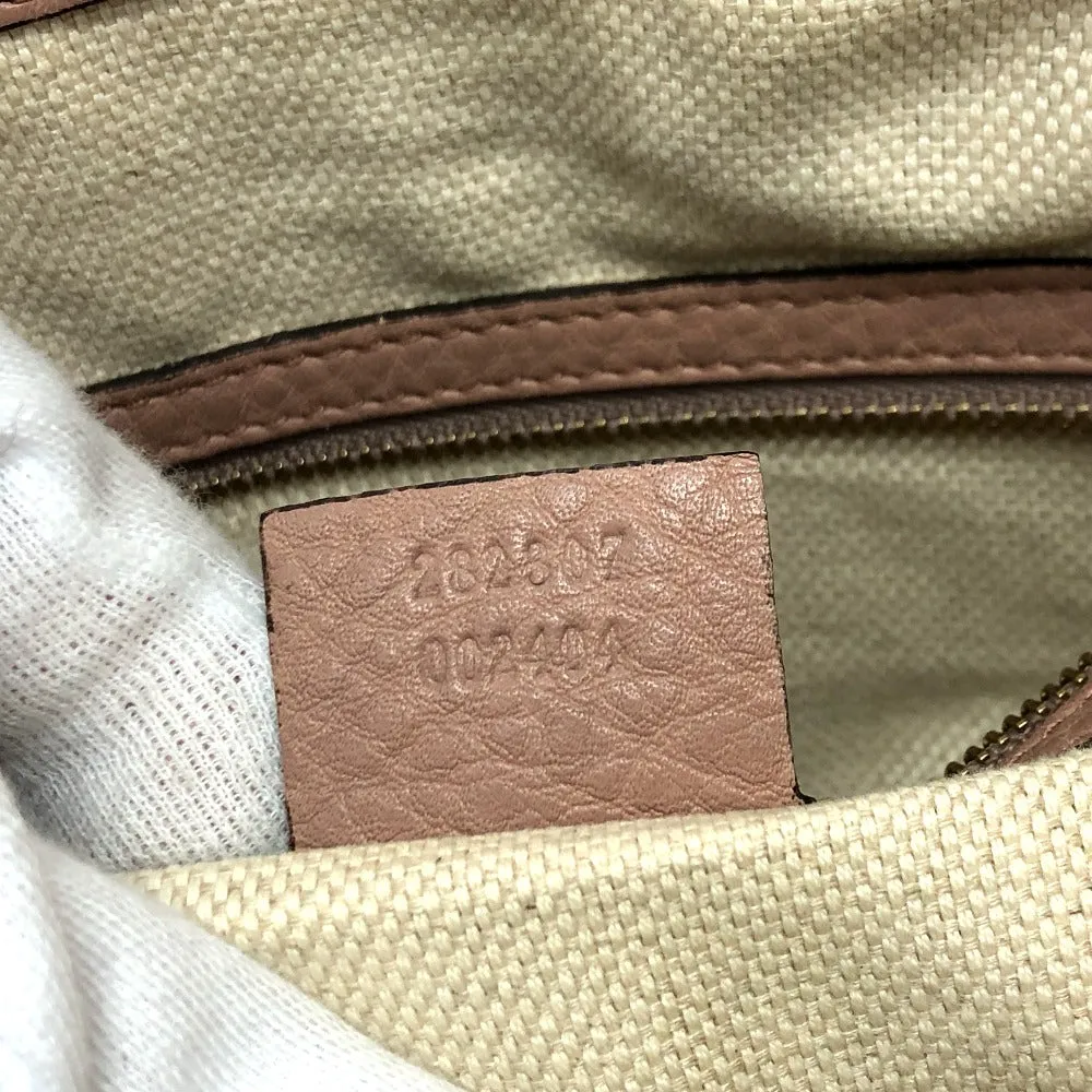 GUCCI Handbag 282307 leather pink beige Soho Interlocking G Women Used