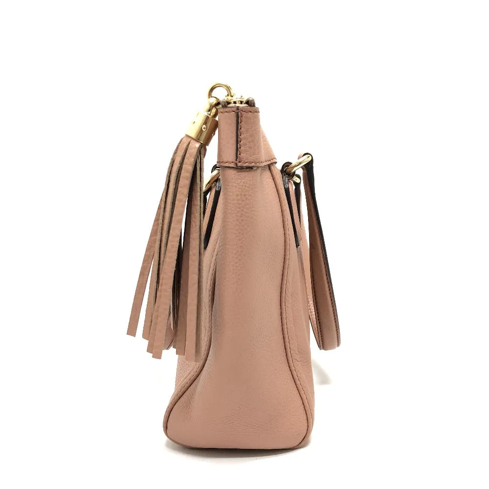 GUCCI Handbag 282307 leather pink beige Soho Interlocking G Women Used