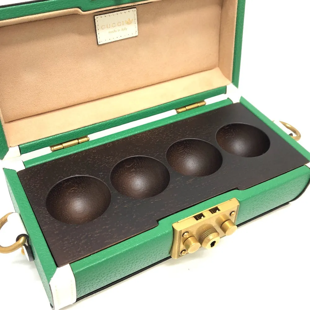 GUCCI Handbag 723801 leather green logo golf ball case Women Used