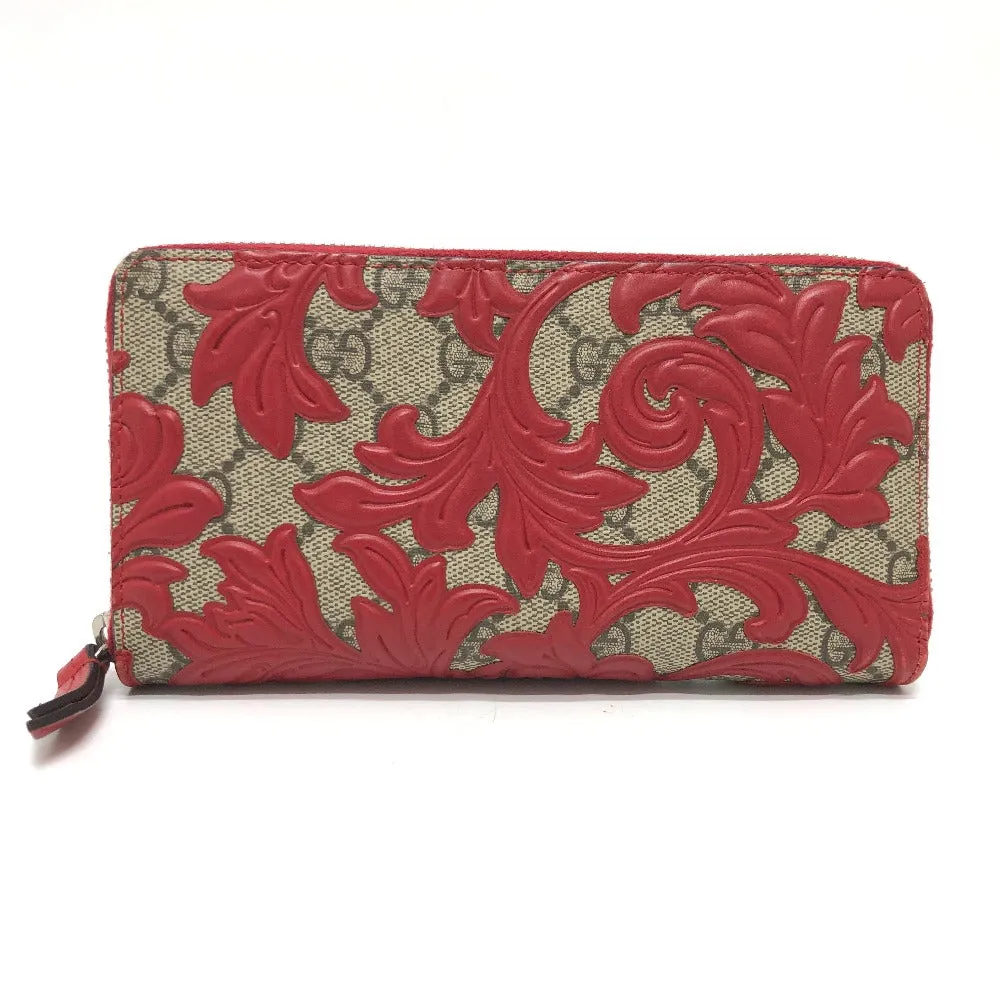 GUCCI Long Wallet Purse 410102 GG Supreme Canvas Red x brown GG Supreme Women Used