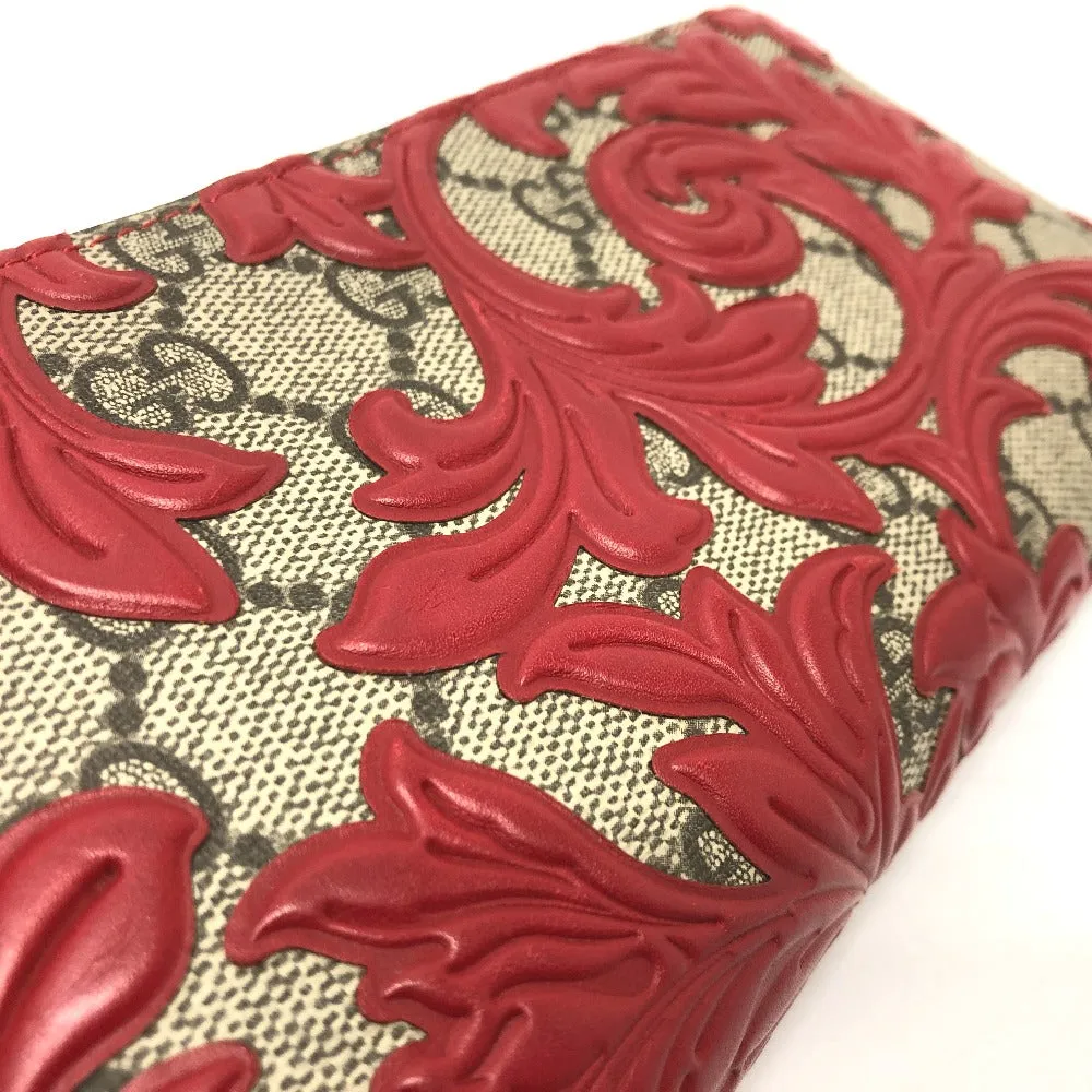 GUCCI Long Wallet Purse 410102 GG Supreme Canvas Red x brown GG Supreme Women Used