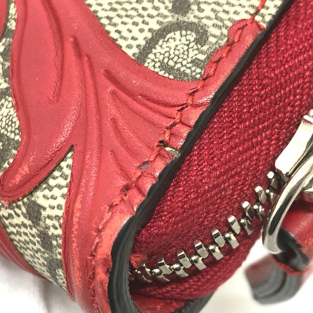 GUCCI Long Wallet Purse 410102 GG Supreme Canvas Red x brown GG Supreme Women Used