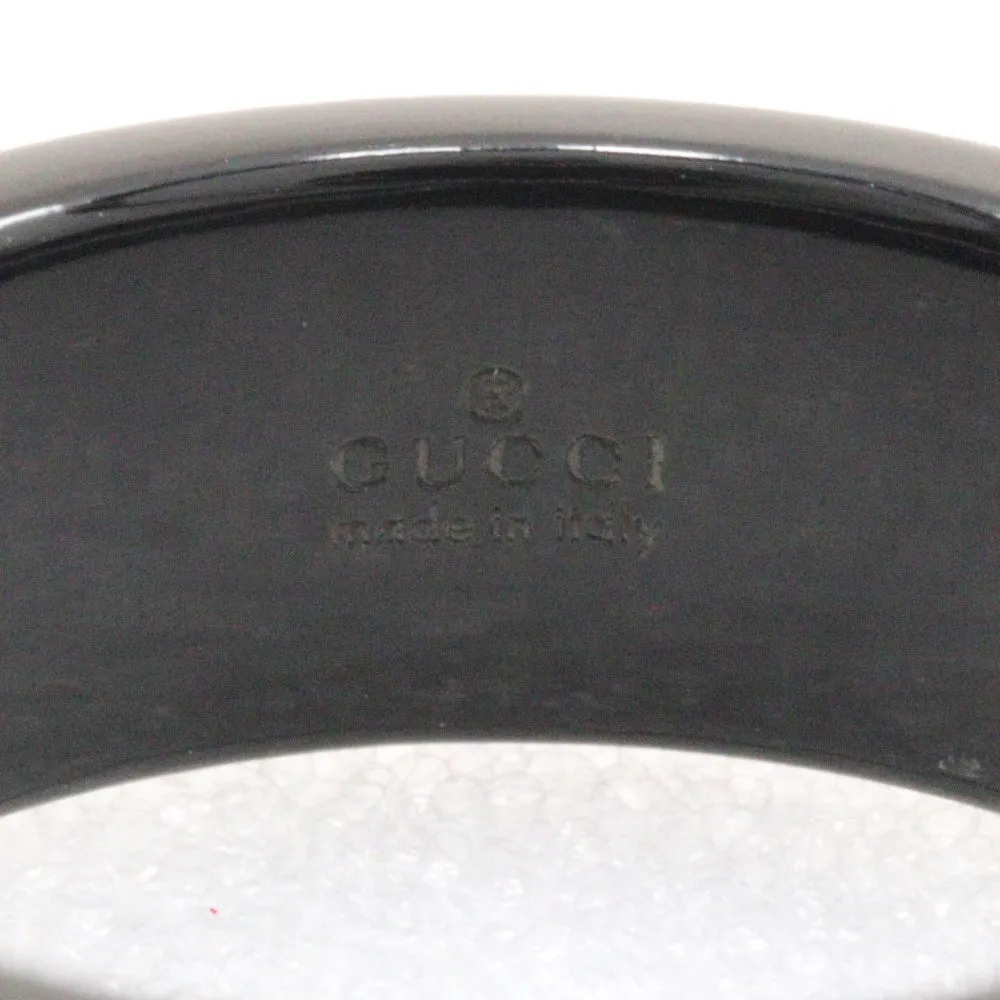 GUCCI Ring K18 White Gold, Corundum black Icon thin band unisex(Unisex) 15 Used