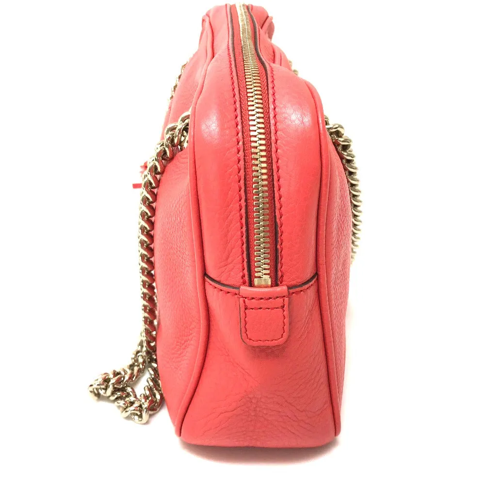 GUCCI Shoulder Bag 308983 leather Begonia pink Interlocking G SOHO Small Women Secondhand