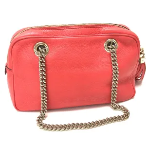 GUCCI Shoulder Bag 308983 leather Begonia pink Interlocking G SOHO Small Women Secondhand