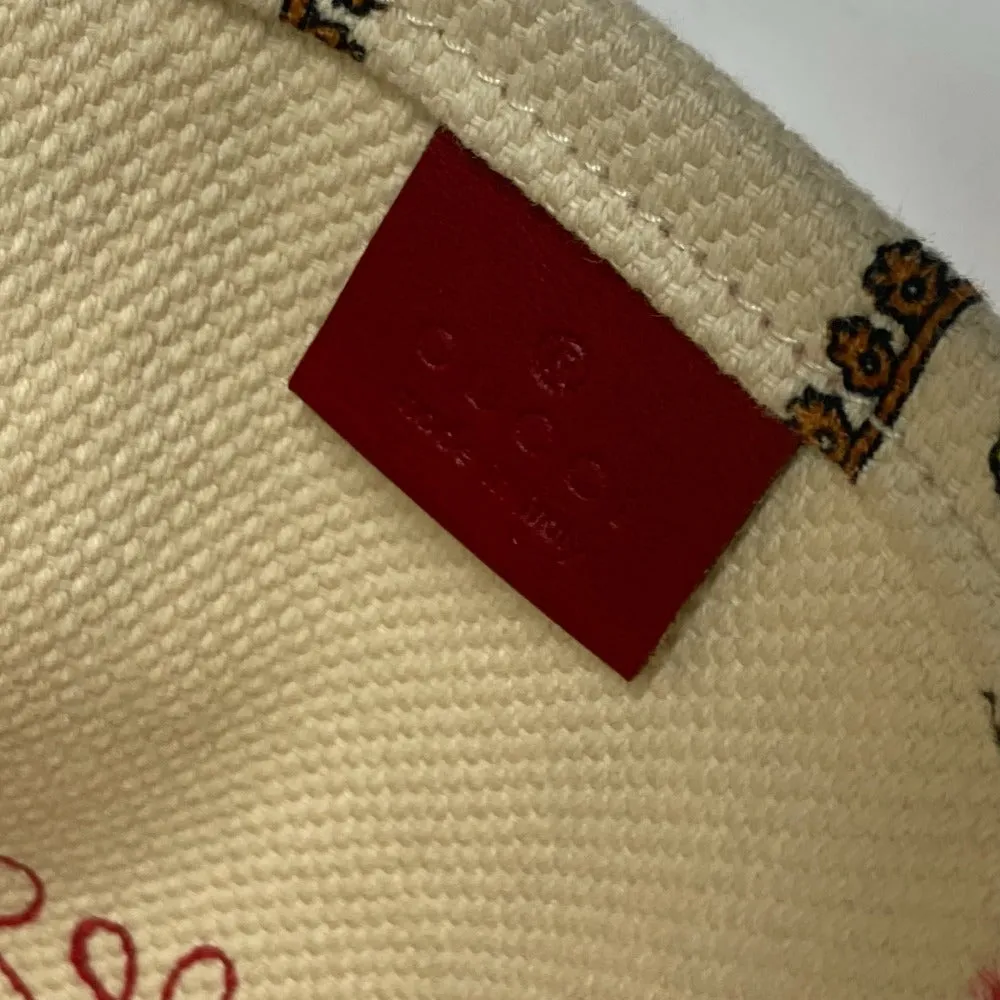 GUCCI Tote Bag canvas beige vertical GARDEN Women Used