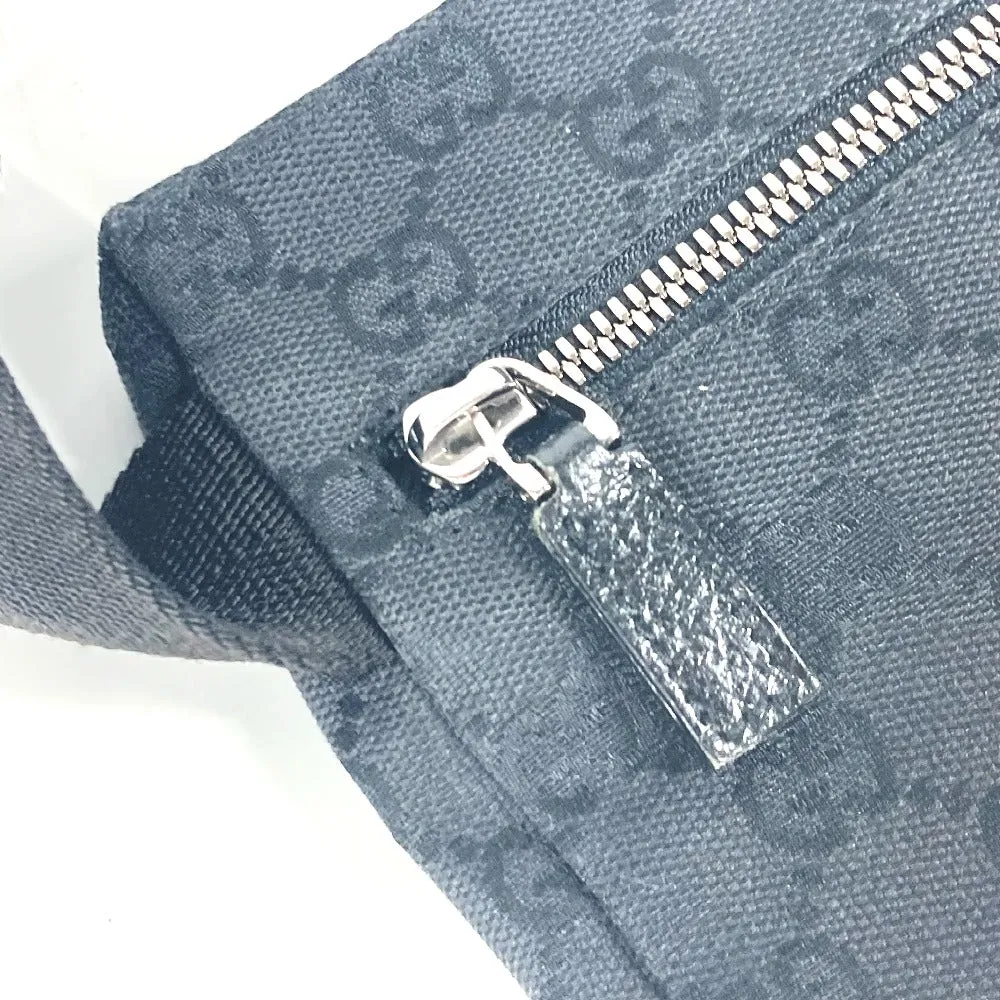 GUCCI Waist bag 28566 GG canvas black GG canvas W pocket mens Used