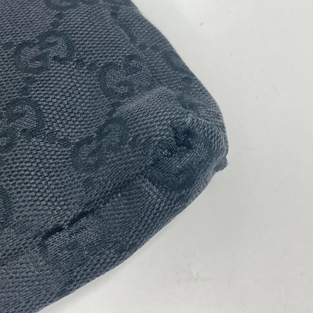 GUCCI Waist bag 28566 GG canvas black GG canvas W pocket mens Used