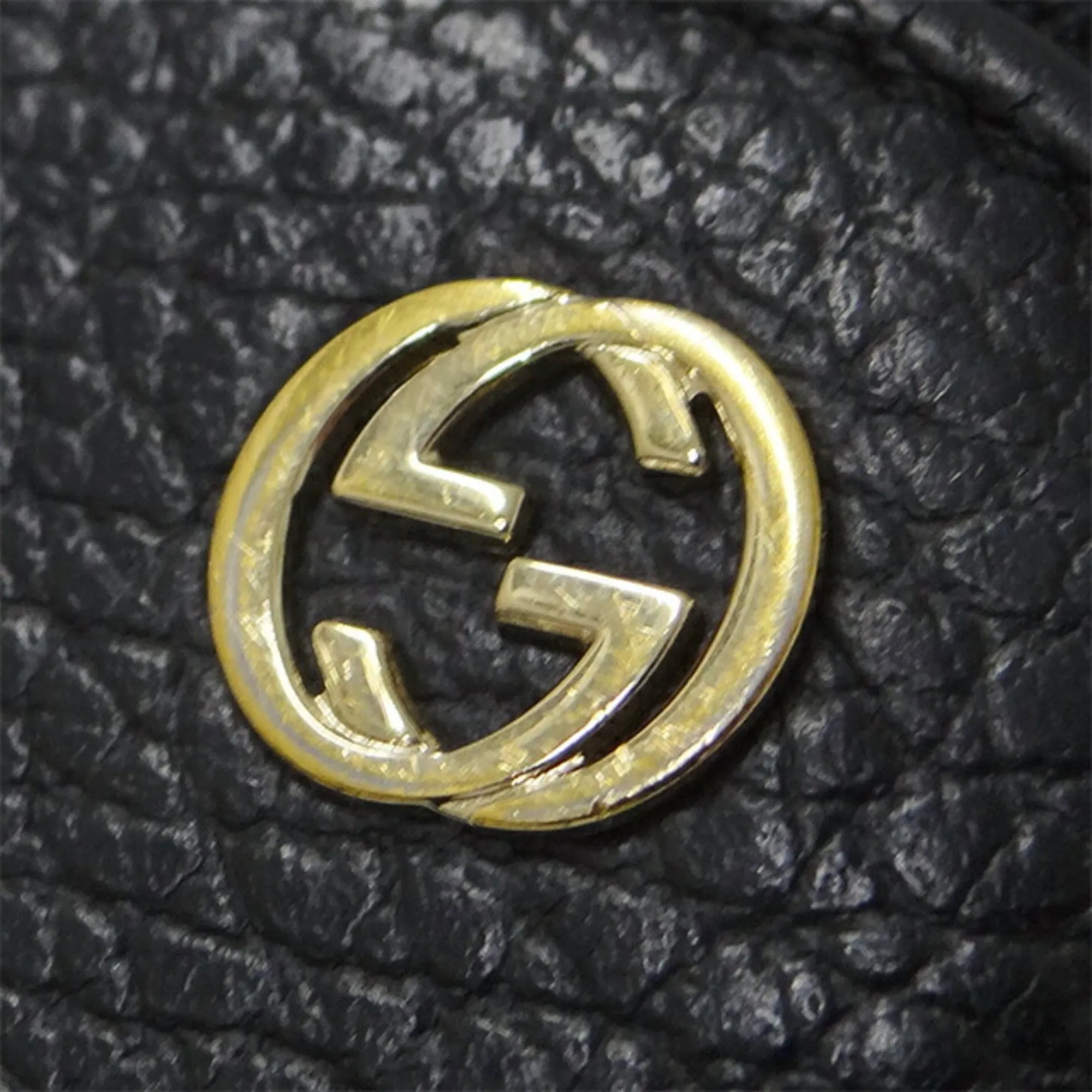GUCCI Wallet Men's Long Leather Black 449347 Round