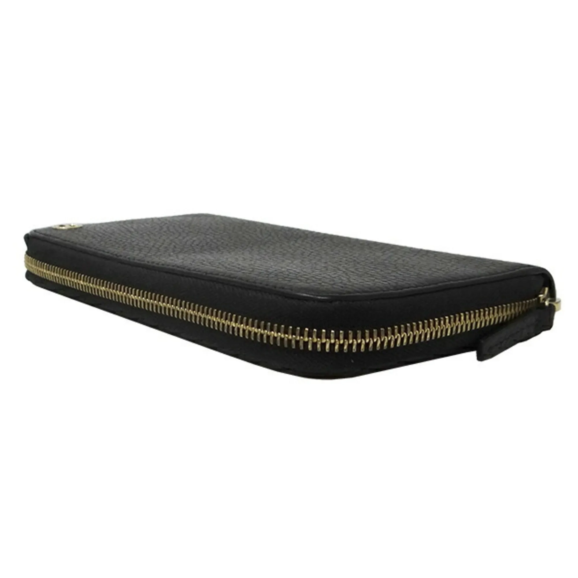 GUCCI Wallet Men's Long Leather Black 449347 Round