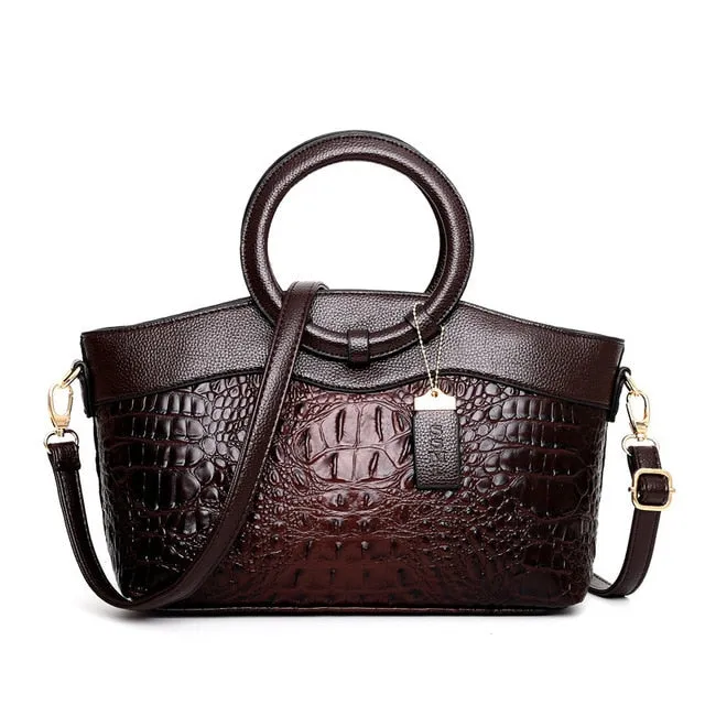 Gykaeo Luxury Handbags Women Bags Designer Crocodile Woman Leather Handbag Ladies Green Party Tote Shoulder Bags Sac A Main 2020
