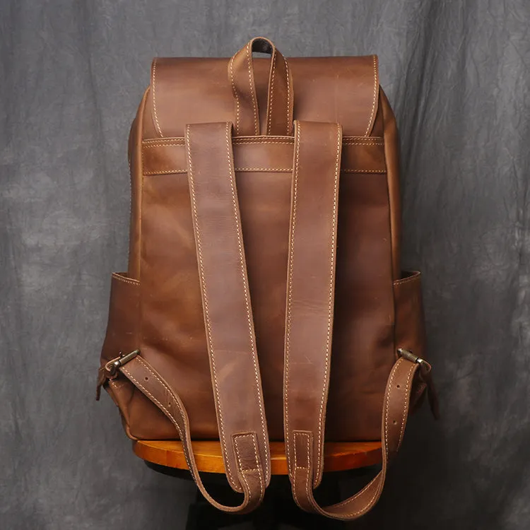 Handmade Leather Backpack Travel Backpack Men Backpack
