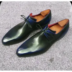 Handmade Men Shaded Blue Leather Shoes, Formal Dress Shoes