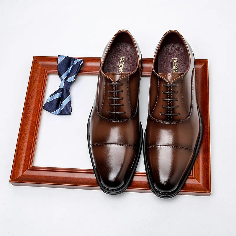 Handmade Oxford Dress Shoes Men Genuine Cow Leather Suit Shoes Footwear