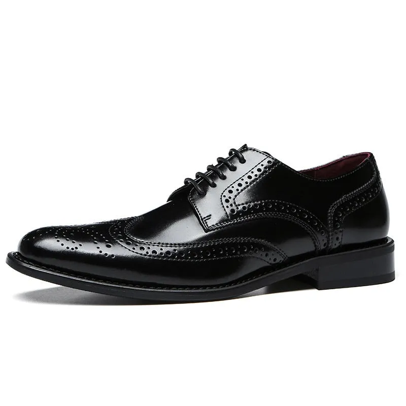 Handmade Oxford Dress Shoes Men Genuine Cow Leather Suit Shoes Footwear