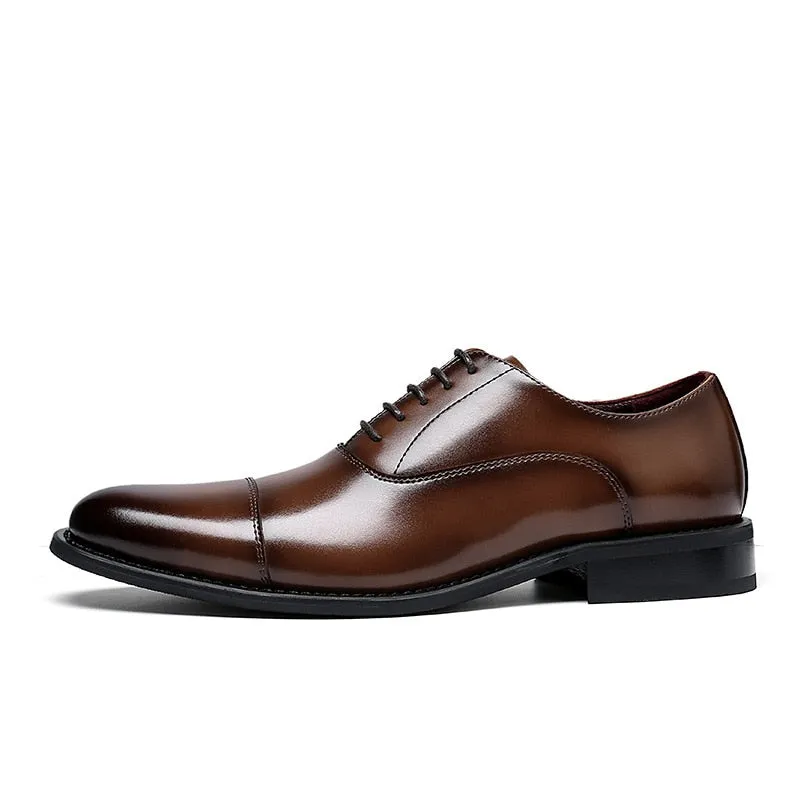 Handmade Oxford Dress Shoes Men Genuine Cow Leather Suit Shoes Footwear