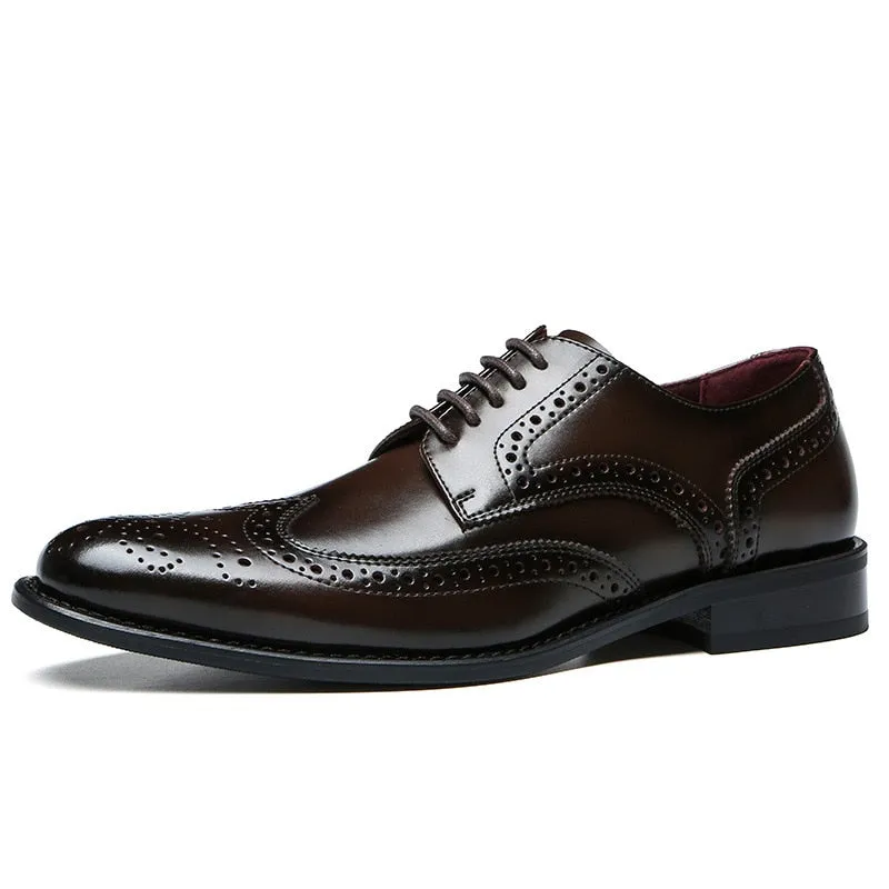 Handmade Oxford Dress Shoes Men Genuine Cow Leather Suit Shoes Footwear