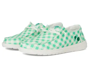Hey Dude Womens Wendy Shamrock Gingham Green/White 9 Medium