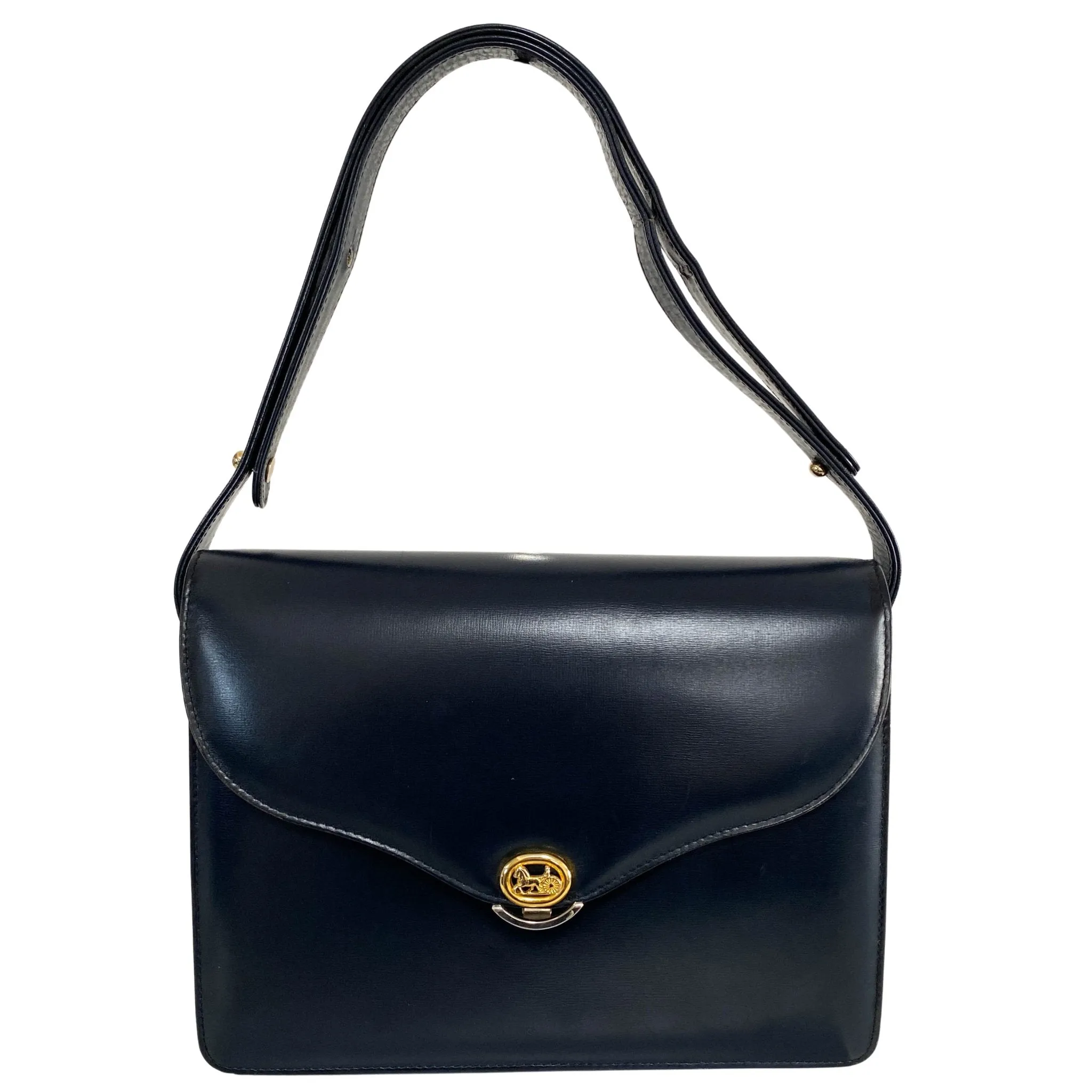 Horse Carriage  Gold Hardware Vintage Shoulder Bag