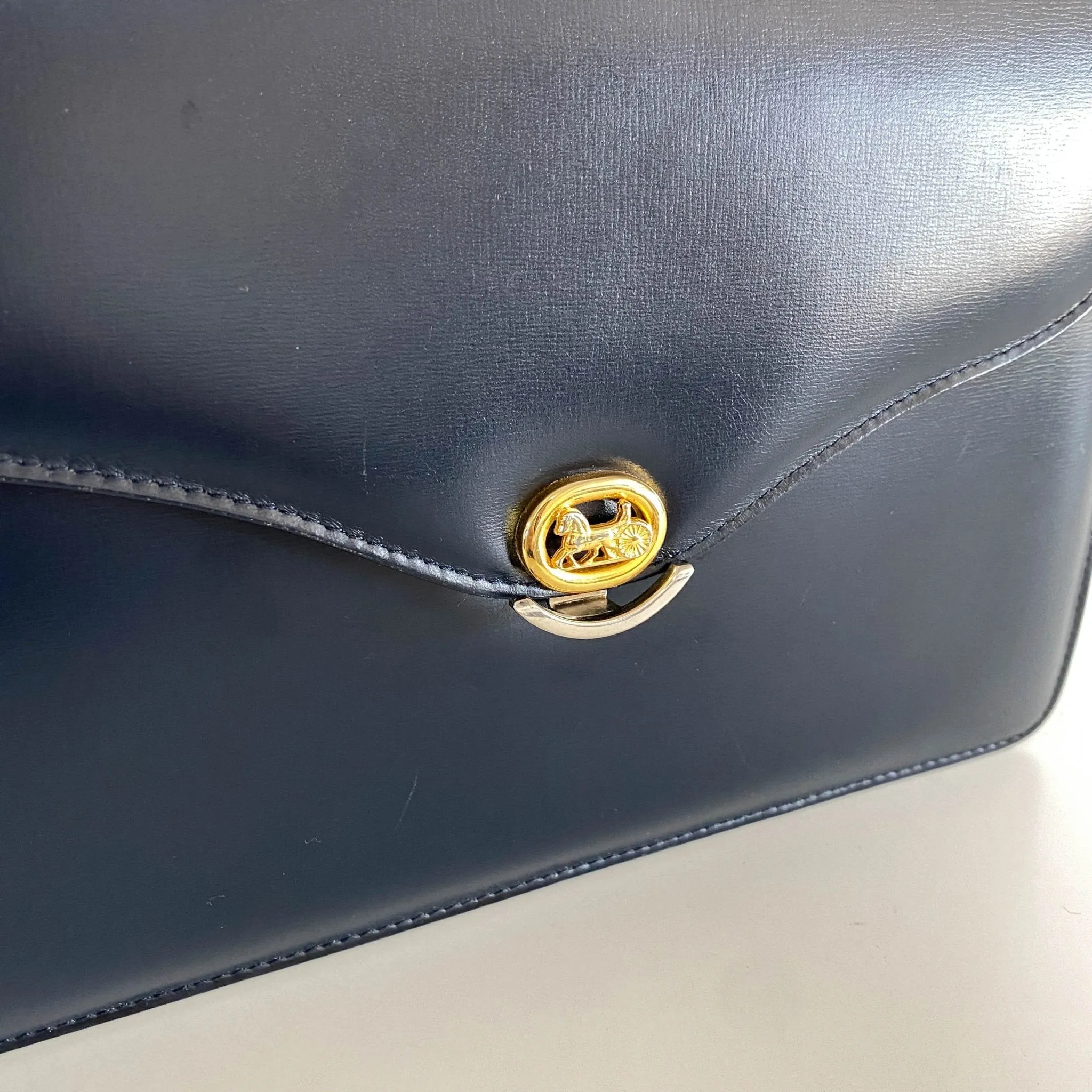 Horse Carriage  Gold Hardware Vintage Shoulder Bag