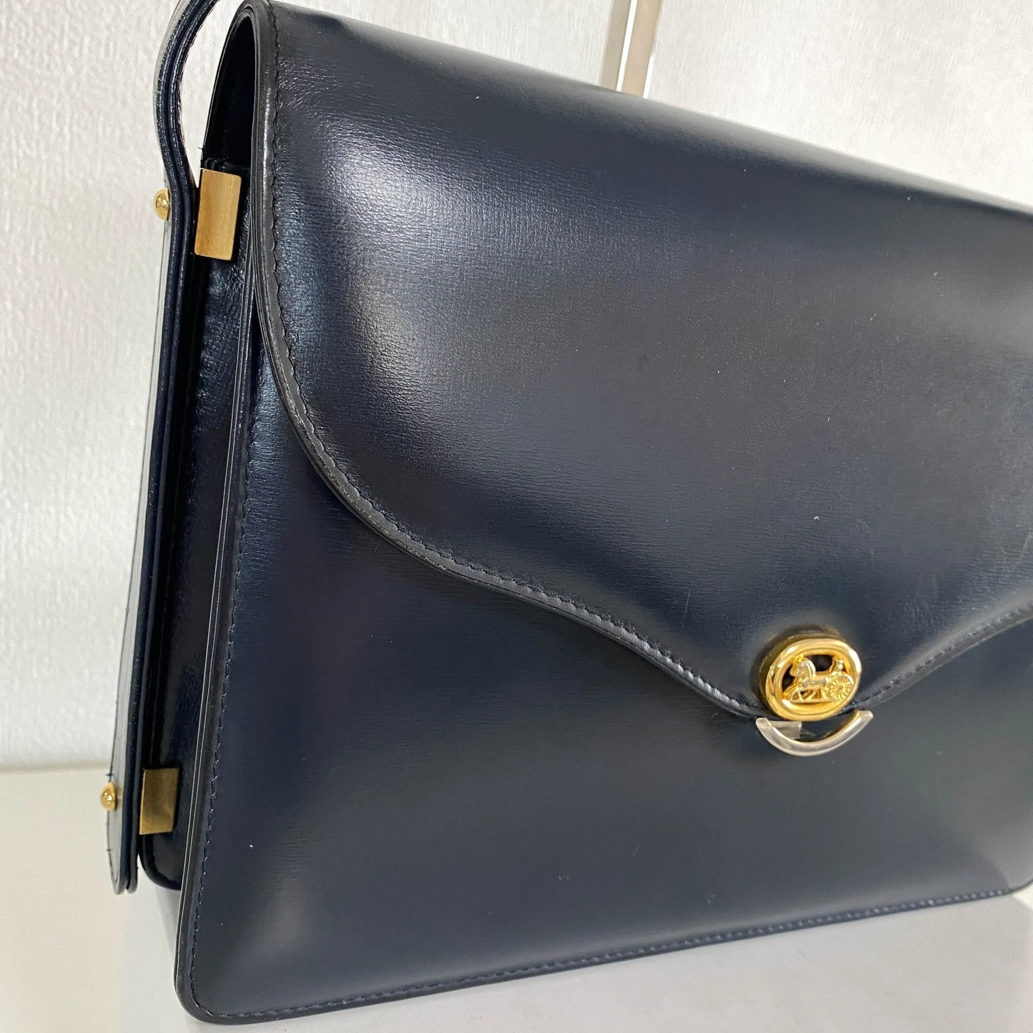 Horse Carriage  Gold Hardware Vintage Shoulder Bag