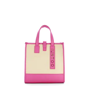 Iuntoo - Essenziale Canvas Naturale Rosa Small Tote - 105003 - NATURALE/ROSA
