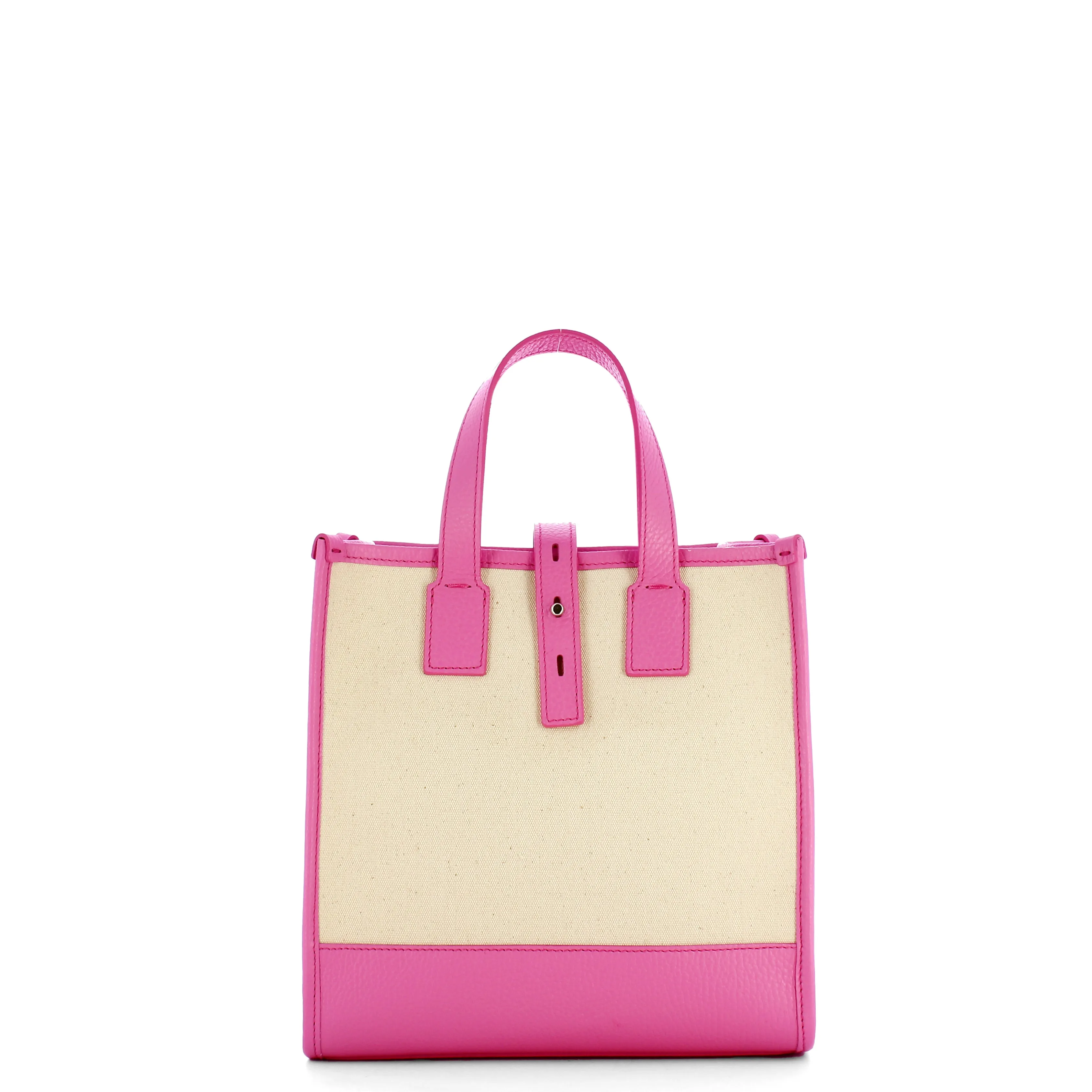 Iuntoo - Essenziale Canvas Naturale Rosa Small Tote - 105003 - NATURALE/ROSA