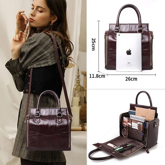 Large Genuine Leather Handbag