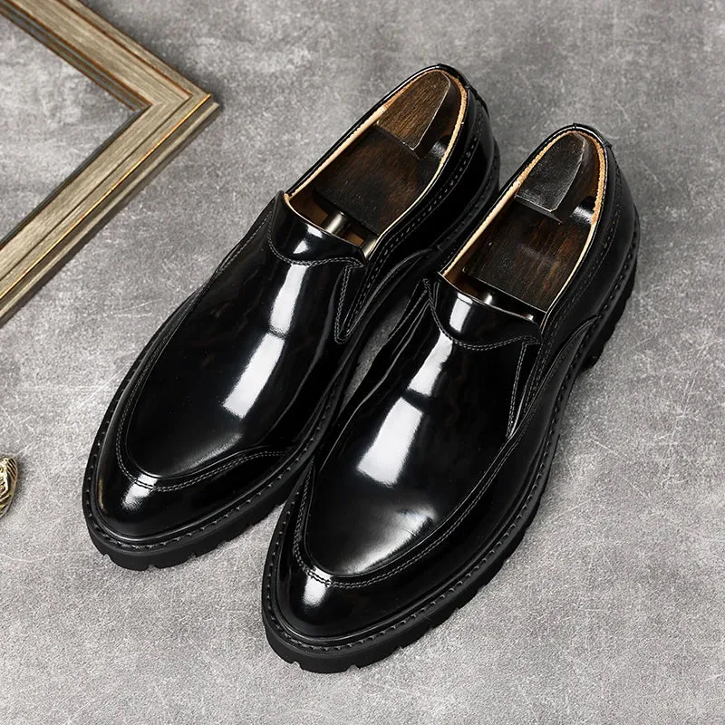 Luxury Chunky Loafers For Men Genuine Leather Slip On Classic Dress Shoe Black Brown Formal Summer Oxford Shoes For Men Platform