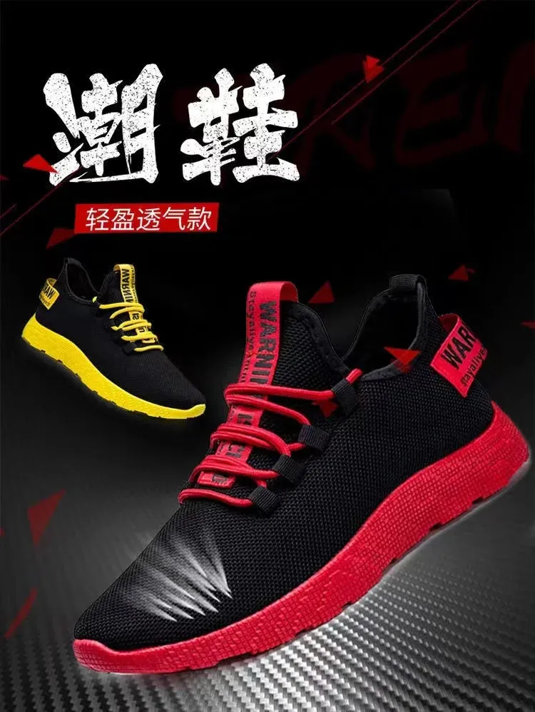 Male's sneakers casual lightweight mesh sports shoes summer men's outdoor soft sole Breathable comfort fashion tide running shoe