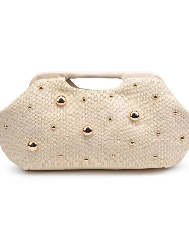 Mallory Studded Clutch - Ivory