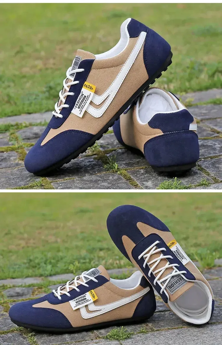 Men Low-top Canvas Shoes Casual Breathable Sneakers Korean Style Autumn Lace Up Casual Non-slip Trainers Zapatillas Para Hombre