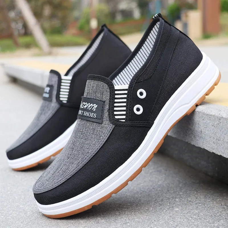 Mens Casual Shoes Slip on Canvas Fashion Sneakers Breathable Summer Walking Loafers Non Slip Comfortable Youth Skate Flats