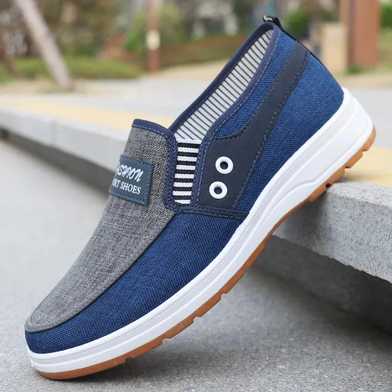 Mens Casual Shoes Slip on Canvas Fashion Sneakers Breathable Summer Walking Loafers Non Slip Comfortable Youth Skate Flats
