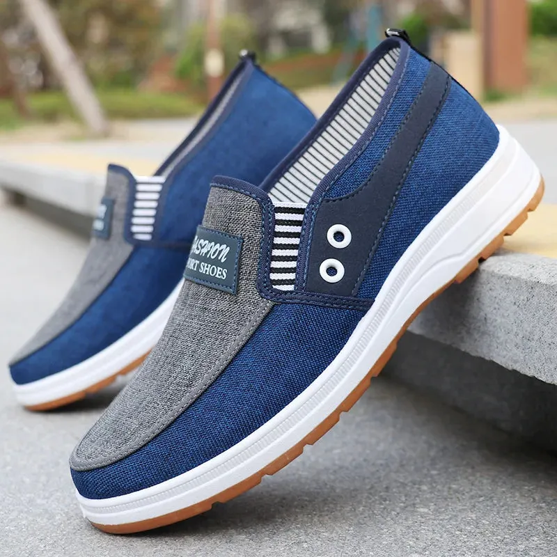 Mens Casual Shoes Slip on Canvas Fashion Sneakers Breathable Summer Walking Loafers Non Slip Comfortable Youth Skate Flats